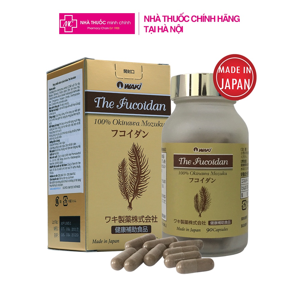 Viên uống Fucoidan Nhật Bản 90 viên - THE FUCOIDAN chiết xuất 100% Tảo nâu Okinawa Mozuku