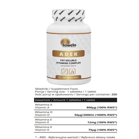 Sowelo Viên Bổ Sung Vitamin A, D, E, K 200 Viên, tăng sức đề kháng hệ miễn dịch.