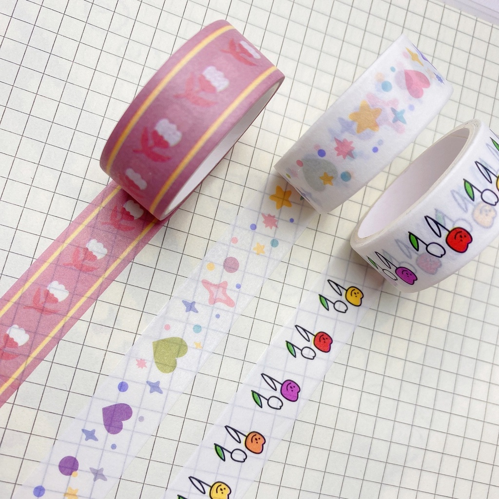 Băng Keo Giấy Washi Tape Dán Trang Trí Gấu Gom Bear