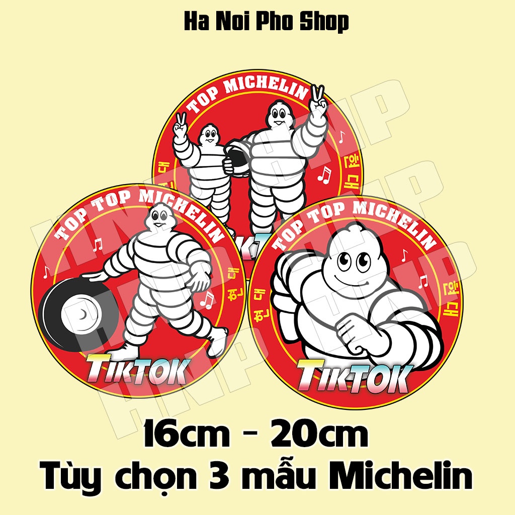 Tem Michelin Man dán trang trí xe | Logo Búp bê Tik Tok Michelin Hà Nội Phố Xe Tải