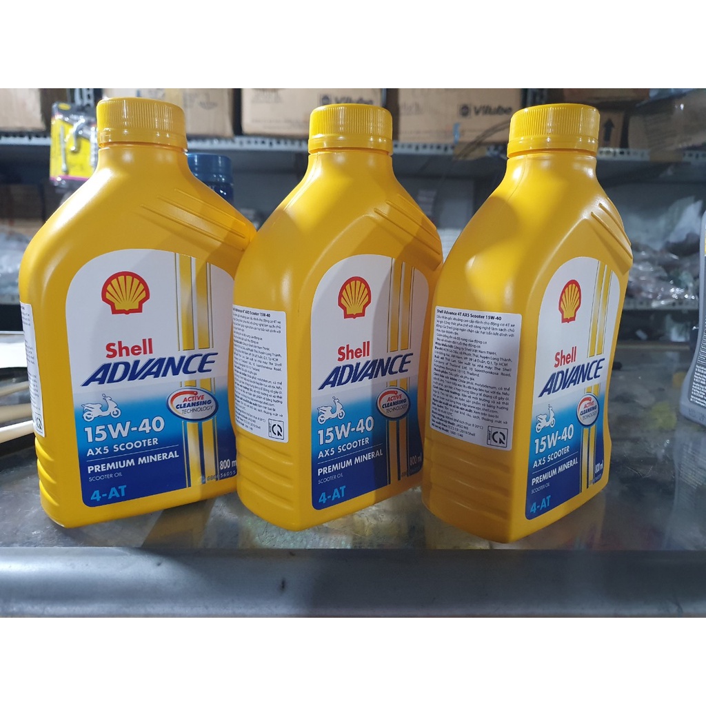 Nhớt Gốc Khoáng Shell Advance 15W-40 Cho Xe Tay Ga Chính Hãng