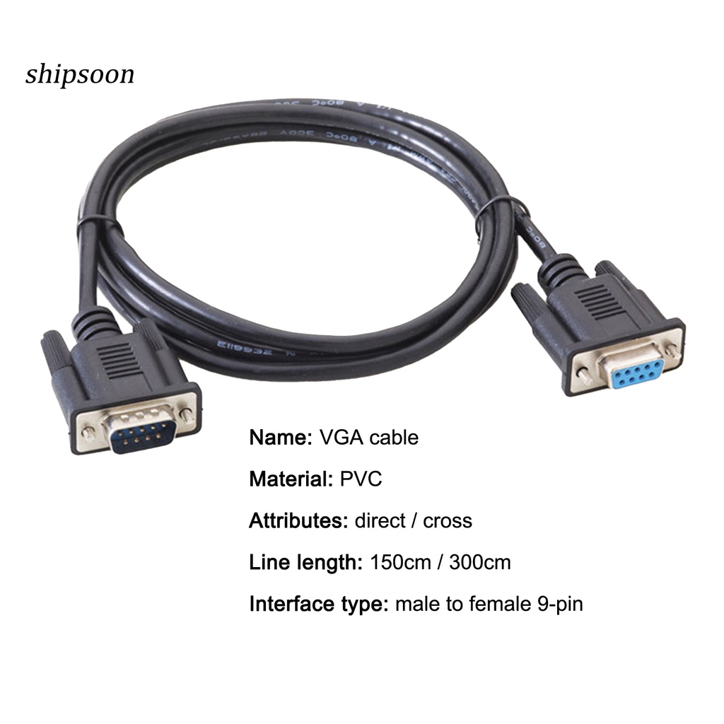 Dây Cáp Mở Rộng Vga 9 Pin Đầu Cắm Sang Lỗ Cắm Vga Cho Pc | BigBuy360 - bigbuy360.vn