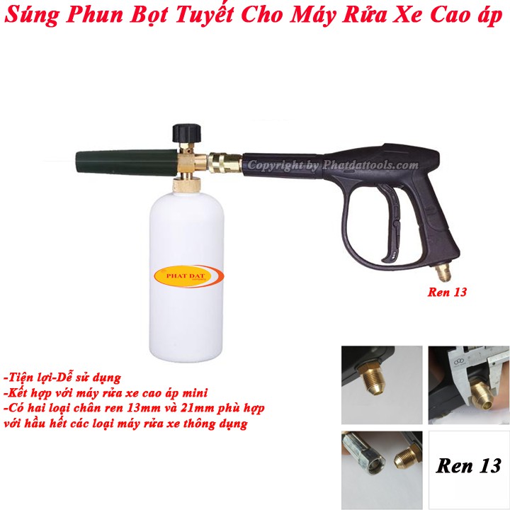 Bình Phun Bọt Tuyết và Súng Xịt Rửa Xe Cho Máy Rửa Xe Mini,Máy Rửa Xe Gia Đình