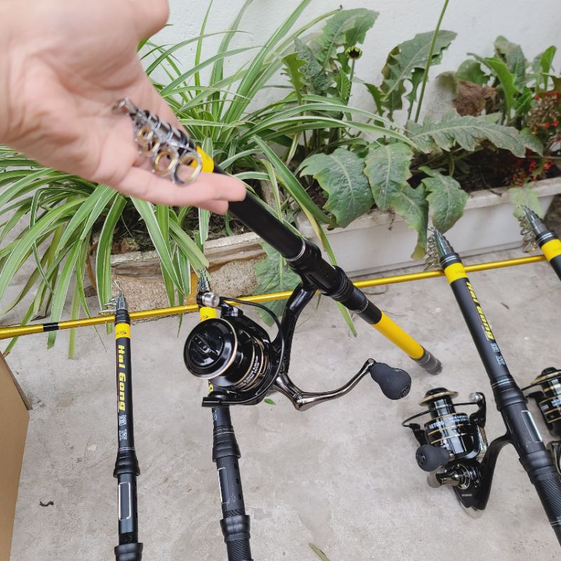 Bộ cần rút Hai Gong và máy ReelSking AE7000 chuyên lancer bạo lực, lục đầu cần. tải tĩnh và tải cá lớn