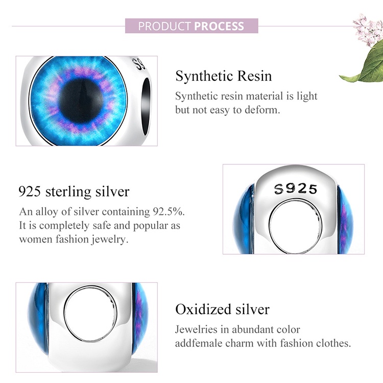 Phụ kiện hạt BAMOER bạc 925 trang trí vòng đeo tay với nhiều hình dạng độc đáo thời trang DIY