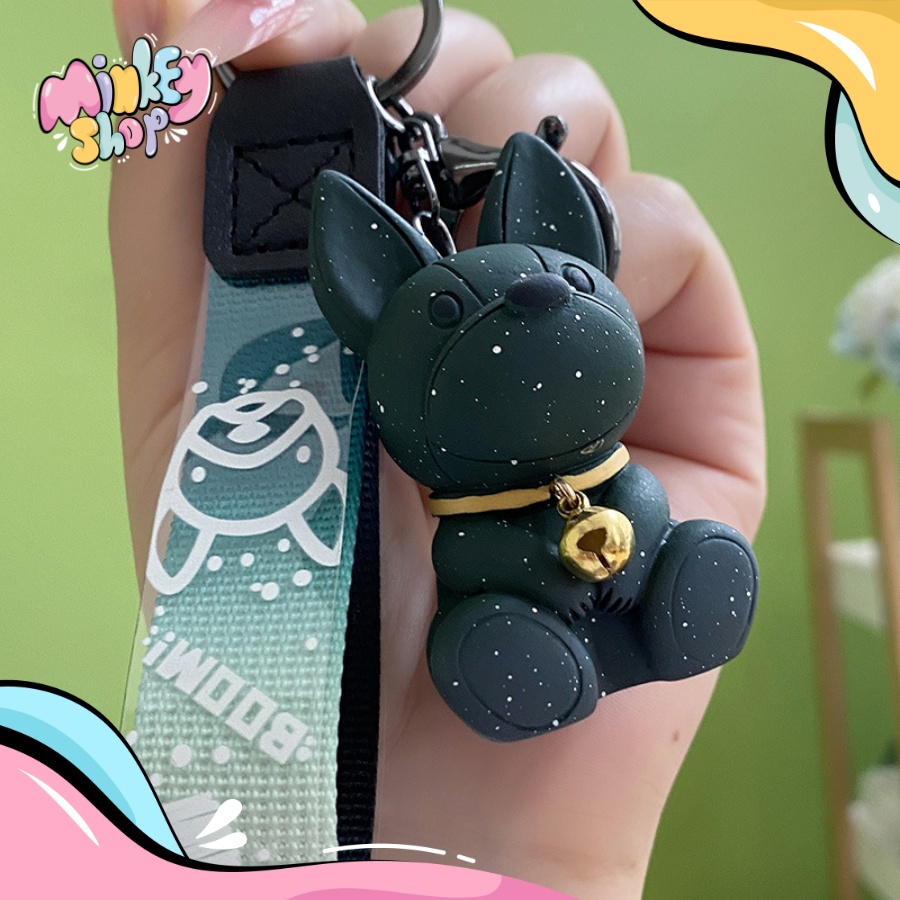 Móc Khóa Cao Cấp Hình Chó Bull Cute phụ kiện Túi Xách dễ thương -Minkey