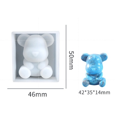 Khuôn Silicone Làm Móc Khóa Hình Gấu