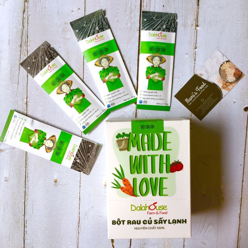 Bột rau củ nguyên chất sấy lạnh DALAHOUSE, giữ nguyên hàm lượng dinh dưỡng, gói nhỏ 10g | BigBuy360 - bigbuy360.vn