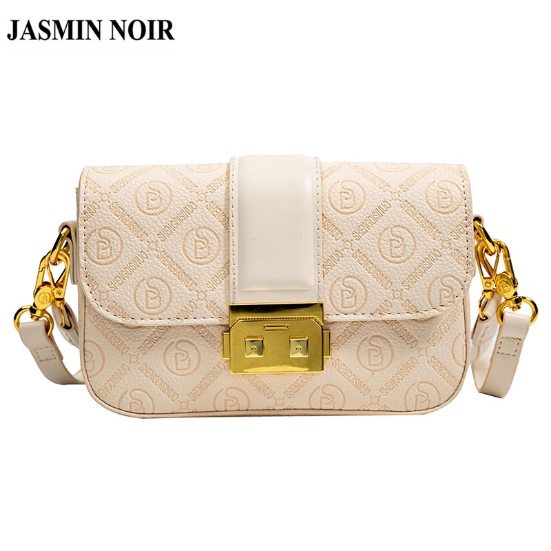 Túi đeo JASMIN NOIR chéo nắp gập in họa tiết thời trang cho nữ