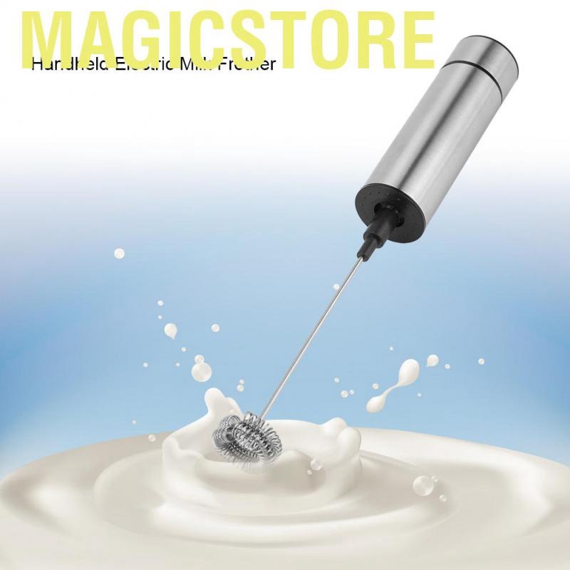 Magicstore Sweetbaby Battery Powered Handheld Electric Milk Frother Double Spring Whisk Coffee Foam Maker