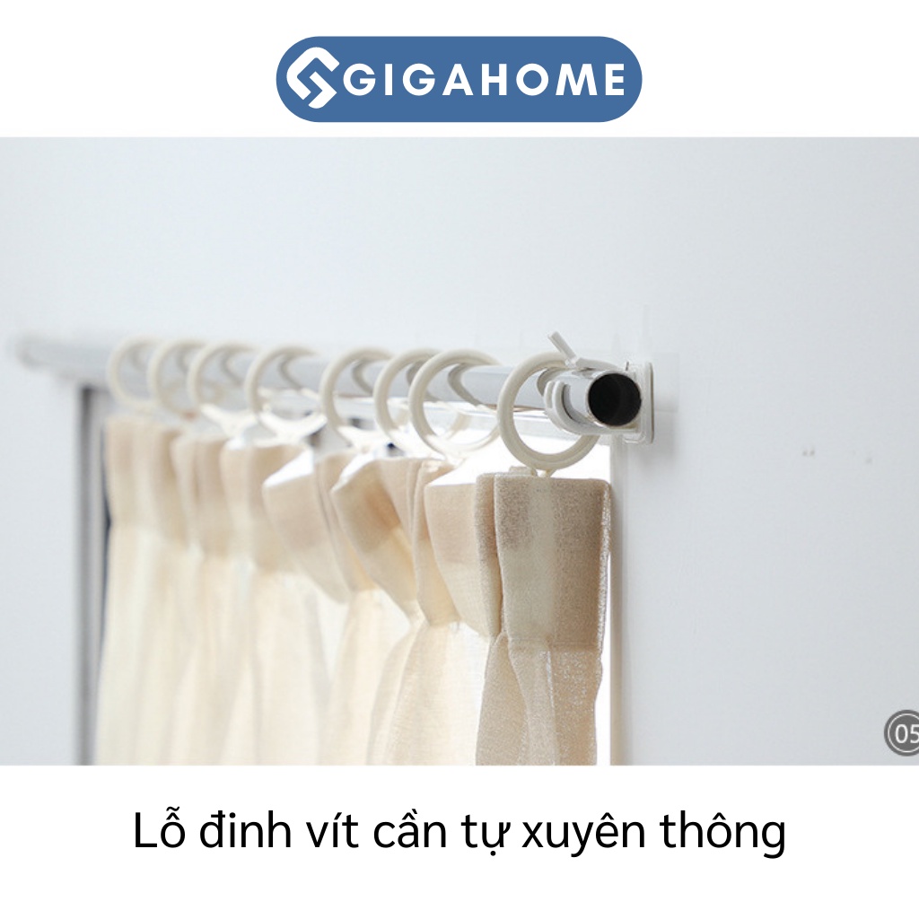 Bộ 2 Móc Dán Tường Giữ Thanh Treo Rèm Đa Năng GIGAHOME Chịu Lực 2-3.5kg 9480