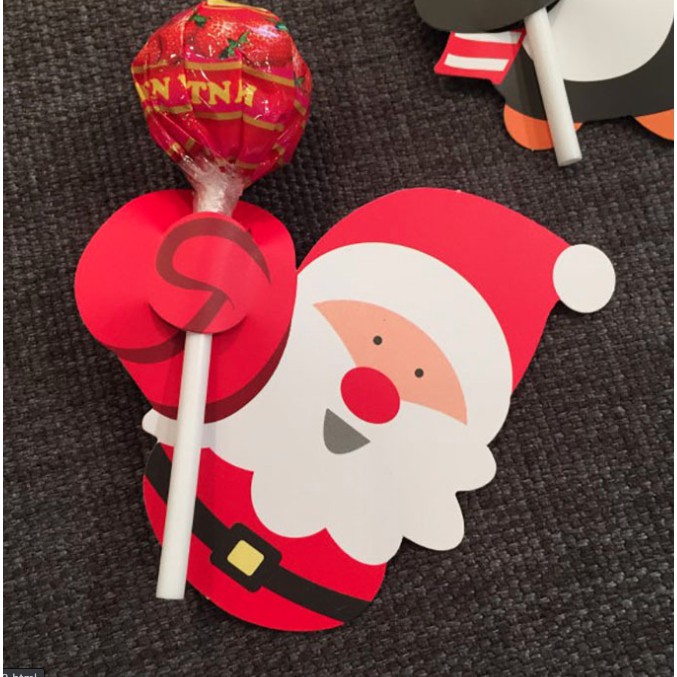 set 5 mô hình trang trí kẹo mút lolipop chủ đề Giáng sinh Noel xmas