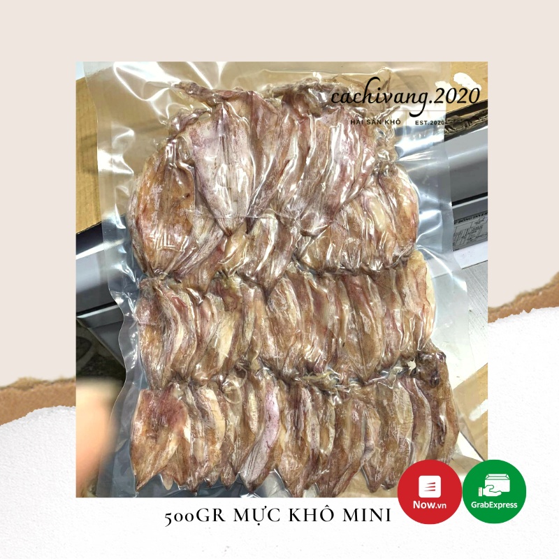 Mực Khô Mini 500gr Mới Về Trắng Thơm Ngọt - khoảng 100/123 con - Làm Quà Biếu, Ăn Vặt, Chế Biến Chiên - Nướng - Rim Me