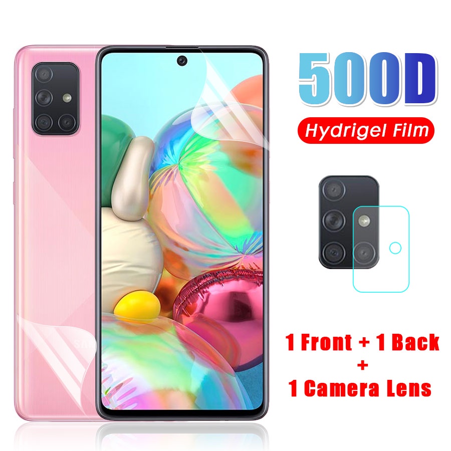 3 in 1 Full Màn Dán Film dẻo PPF Bảo Vệ Màn Hình + sau PPF Miếng dán màn hình + Kính Cường Lực Bảo Vệ Camera Cho Samsung Galaxy A02S A12 A20S A10 A20 A30 A50 A50S A70 A31 A51 A71