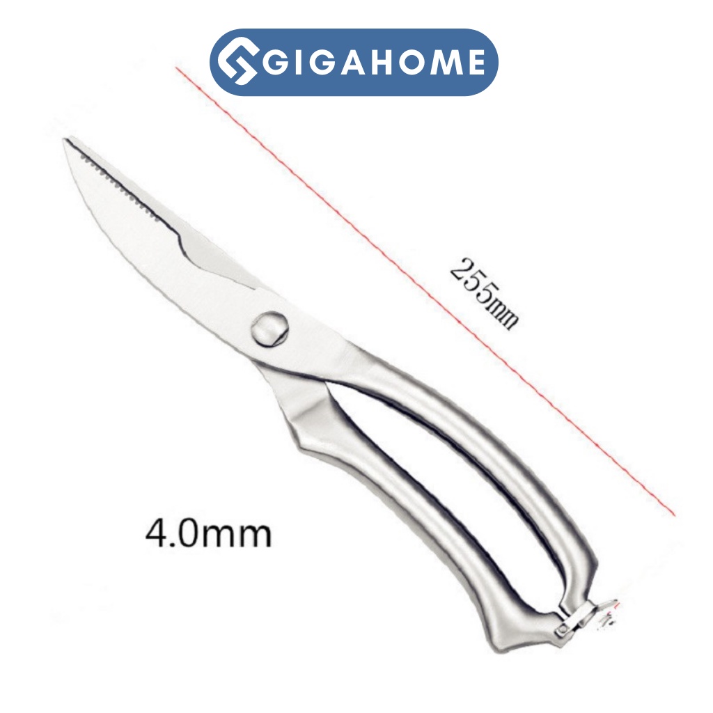 Kéo Nhà Bếp Cắt Gà, Cá Đa Năng GIGAHOME Lưỡi Cong Có Móc Khóa Cài 9447