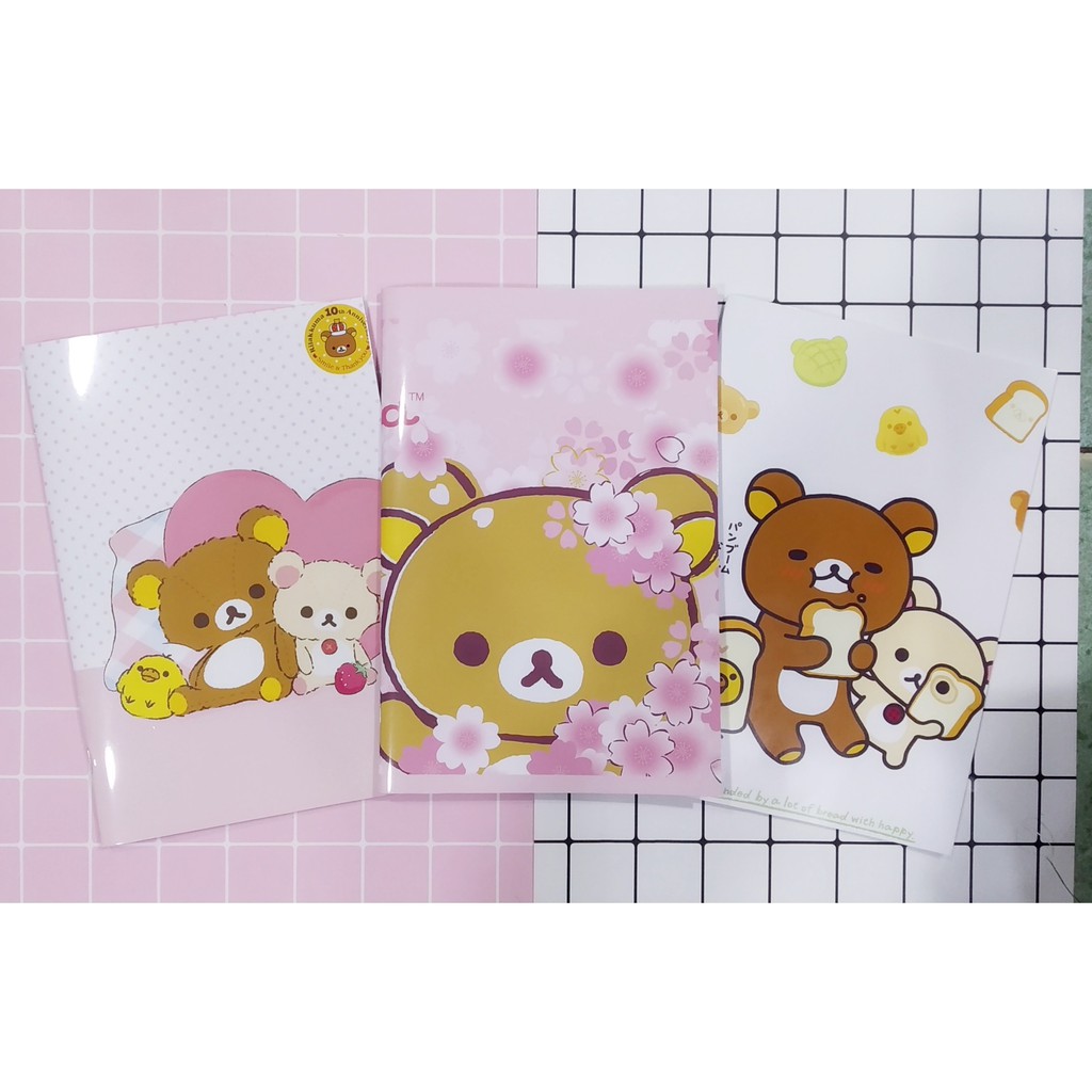 Vở gấu rilakkuma kẻ ngang S7VI12 vở hoạt hình sổ hoạt hình 25x17cm 80 trang giấy đẹp kẻ ngang