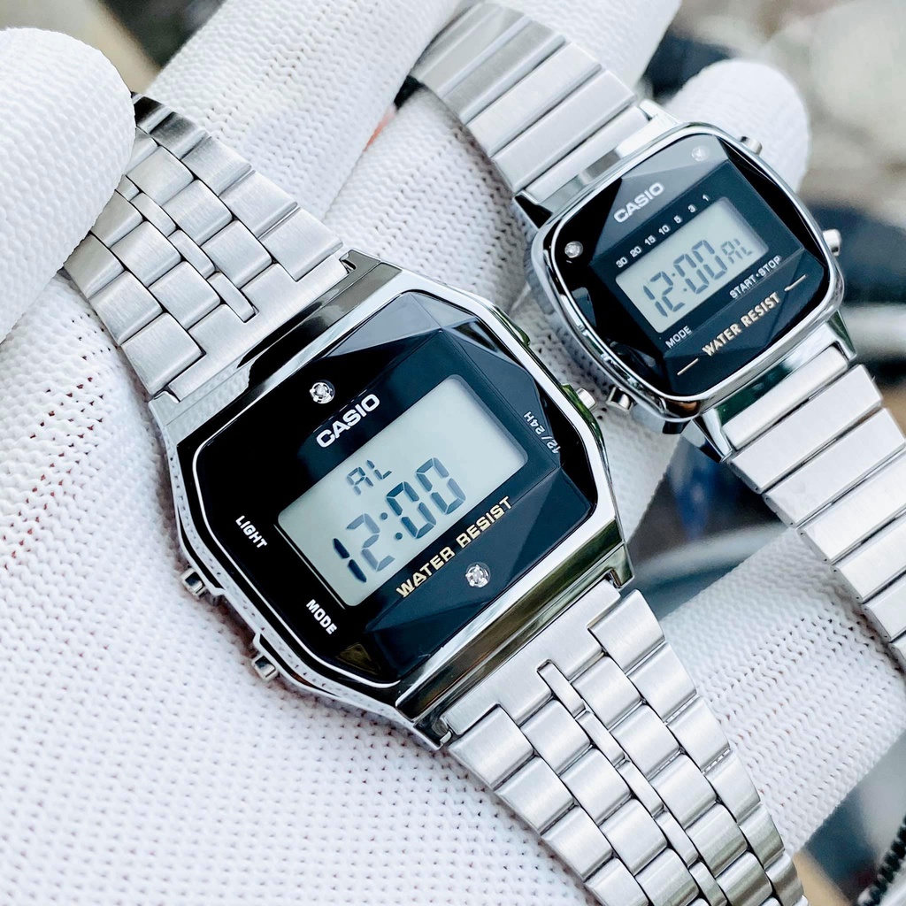 Đồng hồ nam nữ CASIO LA670WAD-1 và A159WAD-1 đính kim cương cao cấp giá rẻ