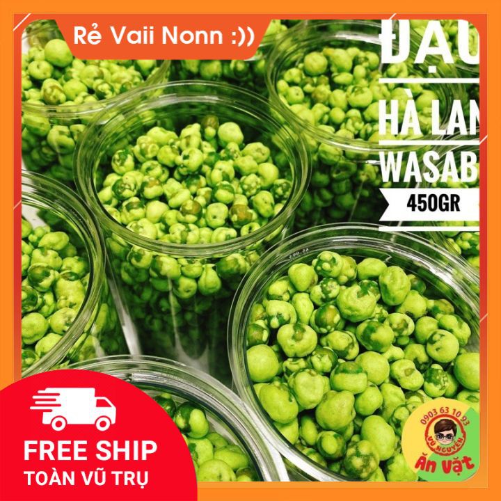 [SHOP KO TRONG VÙNG DỊCH ]LON PET ĐẬU HÀ LAN VỊ MÙ TẠT( WASABI ) - ĐẬU HÀ LAN WASABI 450GR - ĂN VẶT