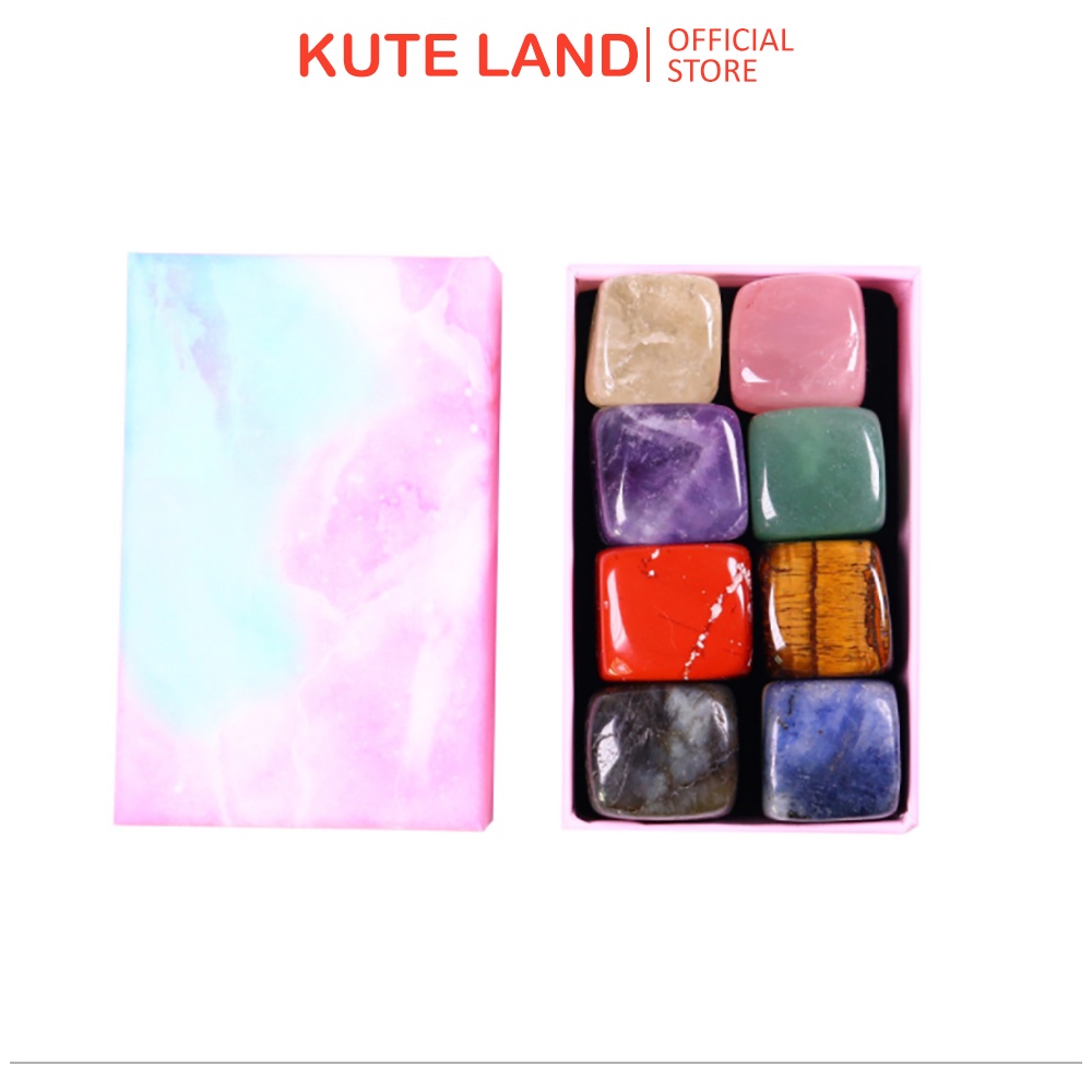 Hộp 8 Viên Đá Thanh Tẩy Mix Nhiều Loại Đá Màu Loại To 2 Cm Năng Lượng Tích Cực DA25-11