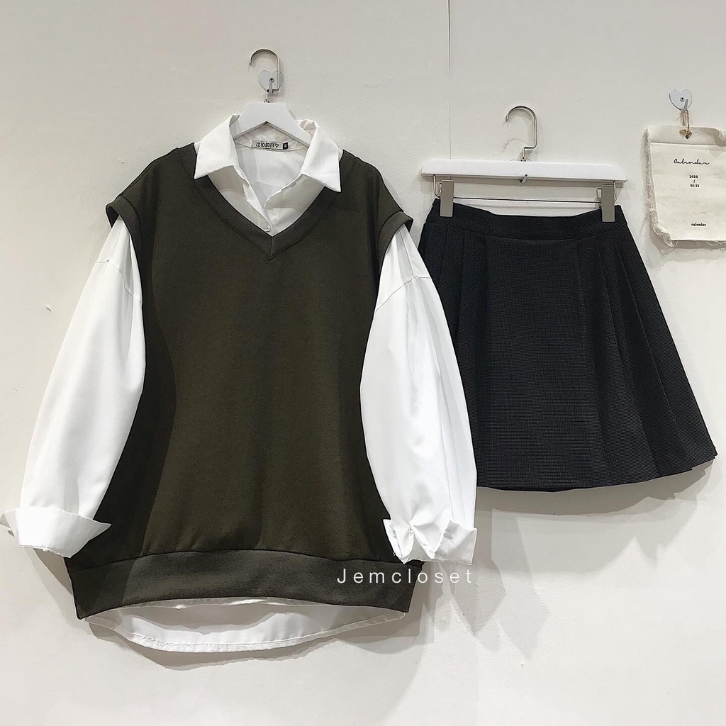 Chân Váy Ngắn Nữ JEM CLOSET Xếp Ly Sanhi Phong Cách Hàn Trẻ Trung Năng Động 3265
