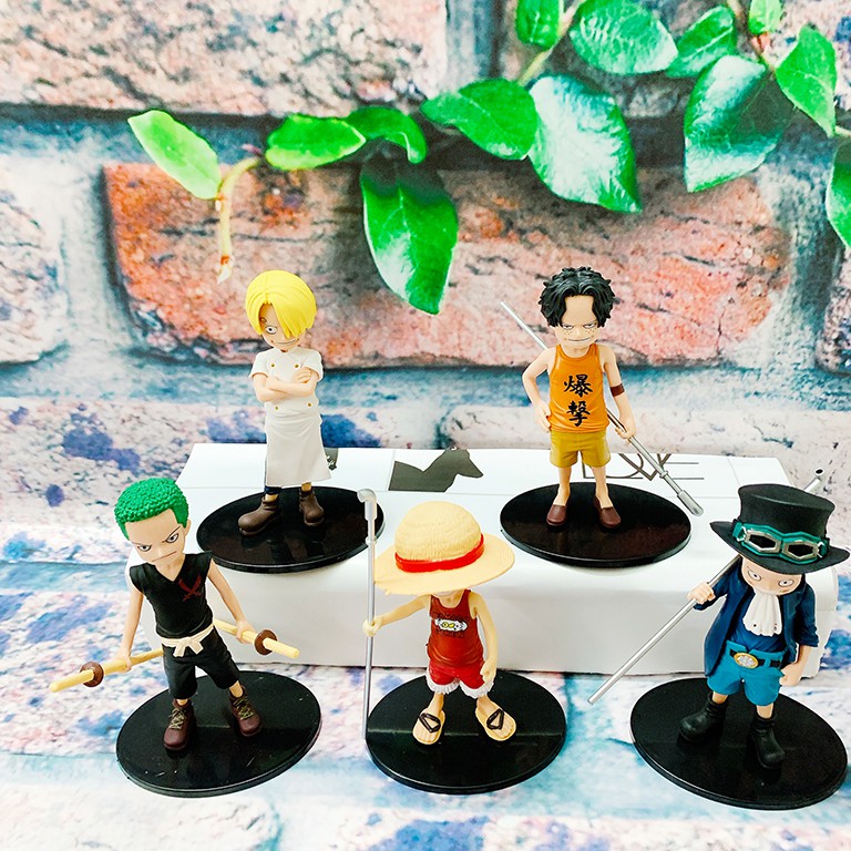 Mô hình để bàn 5 nhân vật One Piece siêu dễ thương kèm chân đế, cao 15cm