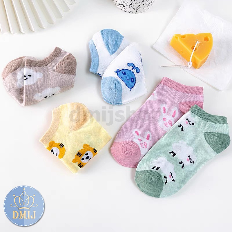 Set 5 đôi tất nữ cổ thấp nhiều màu vớ nữ cổ thấp họa tiết nhiều thú T94