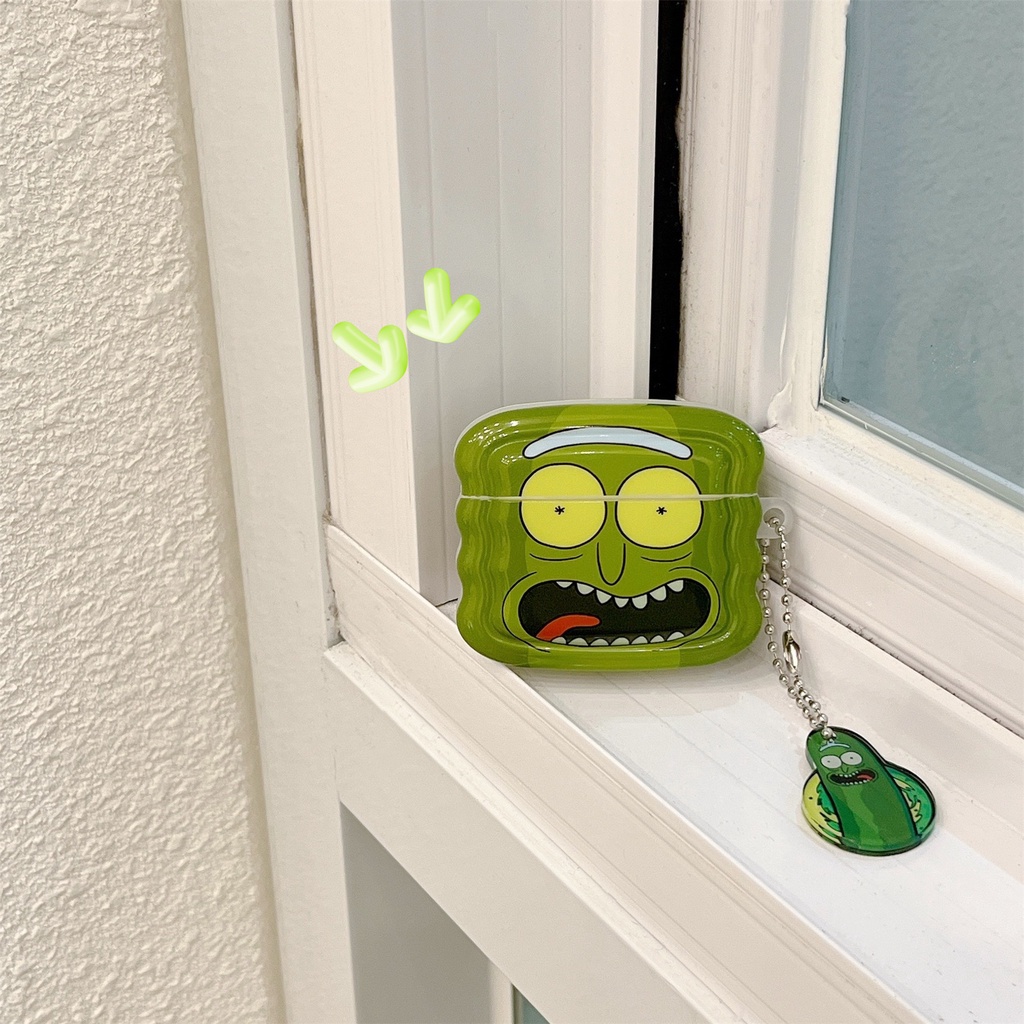 Vỏ Bảo Vệ Hộp Sạc Tai Nghe Bluetooth Không Dây AirPods 1 2 pro 3 2021 gen3 Bằng Silicon Tpu Mềm Chống Rơi Hình Dưa Leo Sáng Tạo