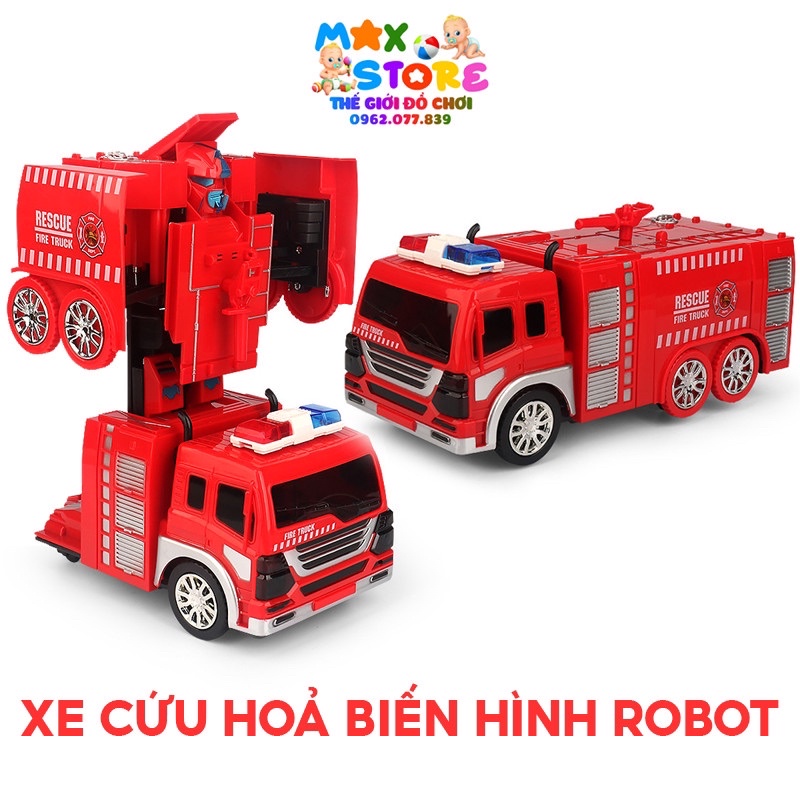 [CỰC CHẤT] Đồ Chơi Xe Cứu Hoả Biến Hình Robot Có Nhạc Và Đèn Siêu Xịn Cho Bé Cưng