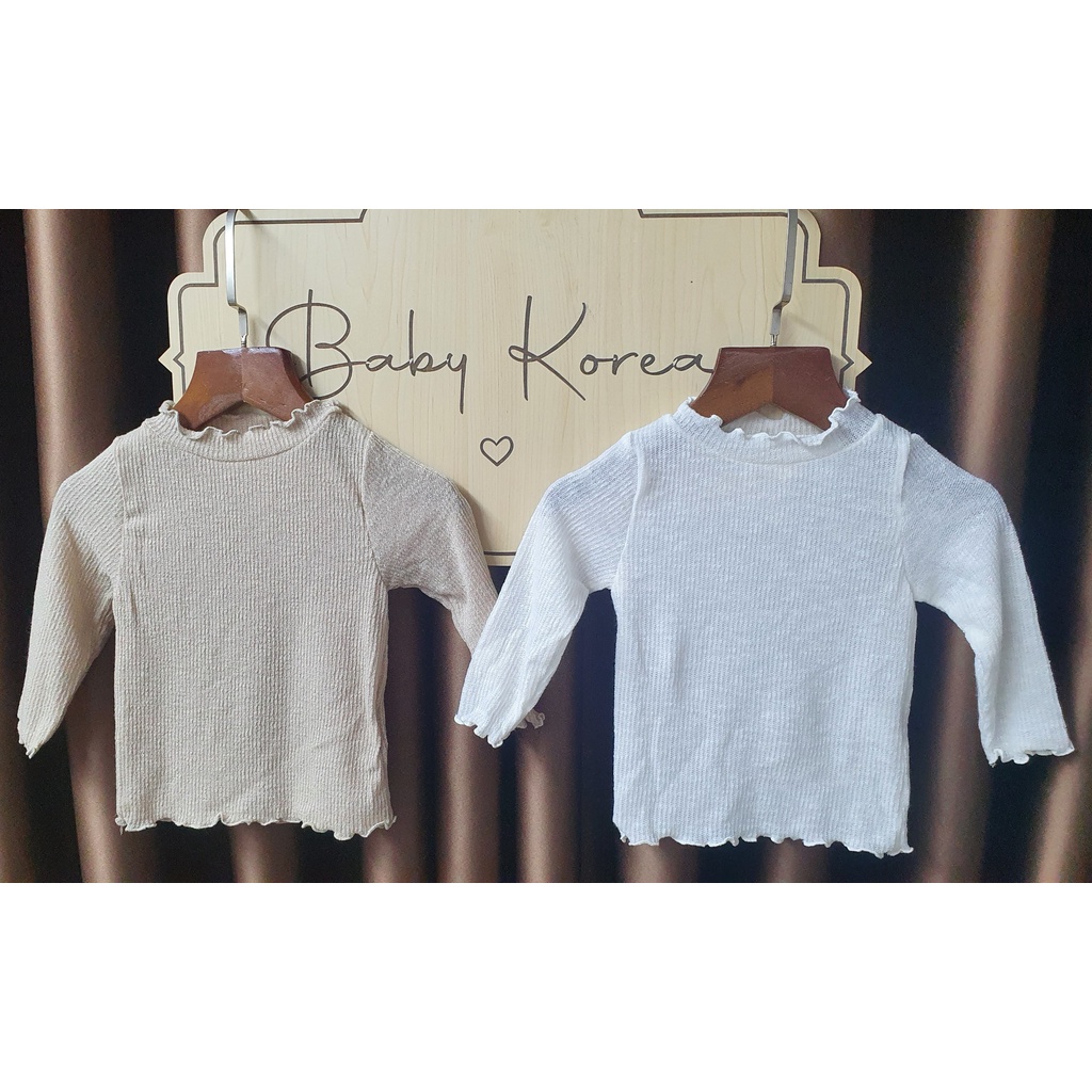 Áo len cho bé mỏng cổ bèo made in Korea vintage Hàn Quốc cho bé gái 10-20kg thời trang trẻ em BABYKOREA