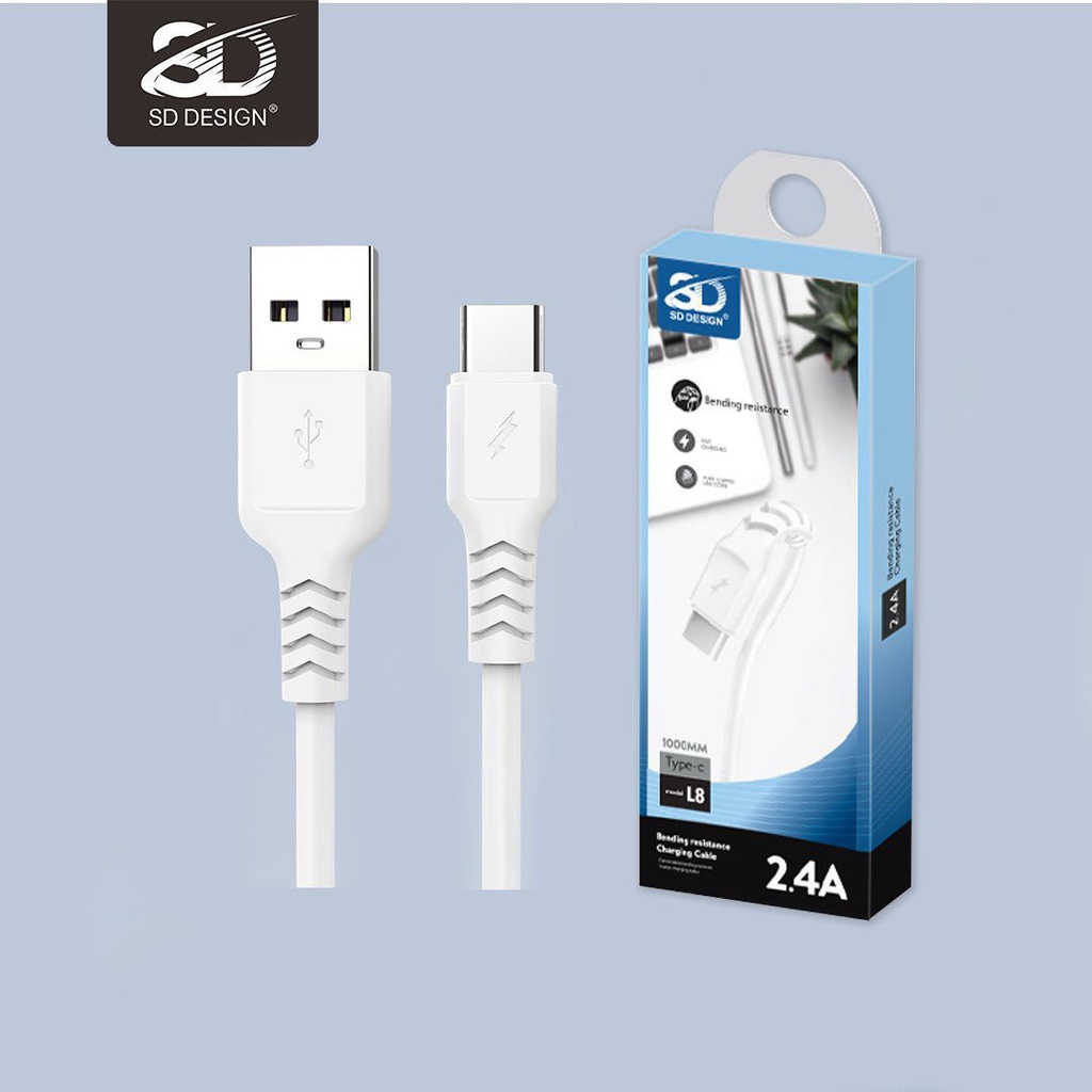 Cáp Sạc Type C L8 chính hãng SD DESIGN sạc ổn định, chất liệu cao cấp, dùng cho samsung, oppo...