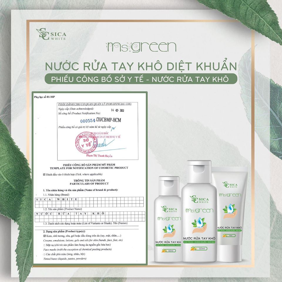 Dung dịch rửa tay diệt khuẩn SICA WHITE 60ml và 120ml | BigBuy360 - bigbuy360.vn