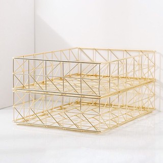 Khay A4 kim loại rose gold