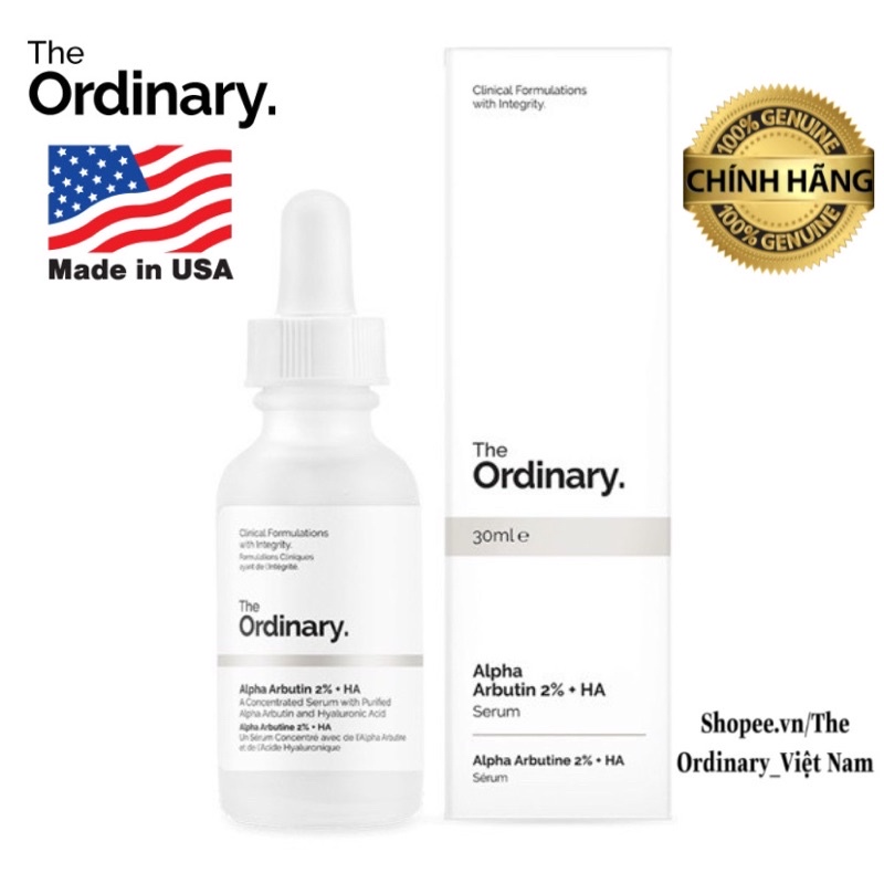 Serum dưỡng trắng da Alpha Arbutin 2% + HA - The Ordinary