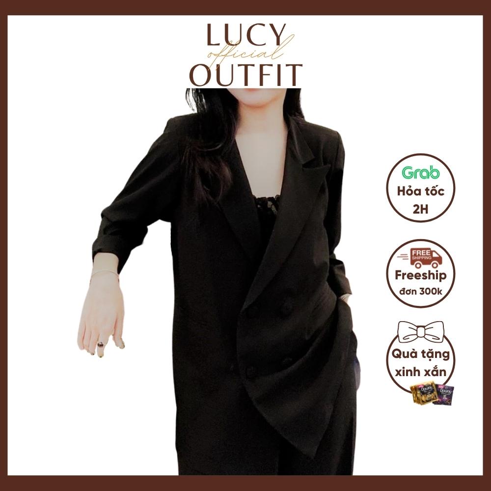 Áo khoác vest cúc bọc Lucy Outfit thiết kế có đệm vai