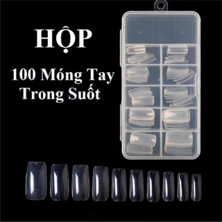 Móng tay giả trong suốt 100 cái/hộp