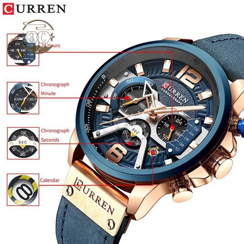 [MMAL]men business watch Curren 8329 Men Quartz Watch with Large Dial leather bandBig Sale