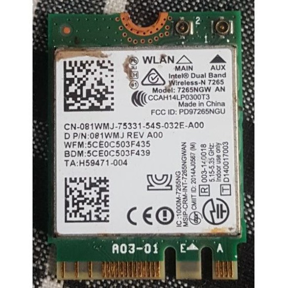 Intel® Wireless-N 7265 Băng Tần Kép