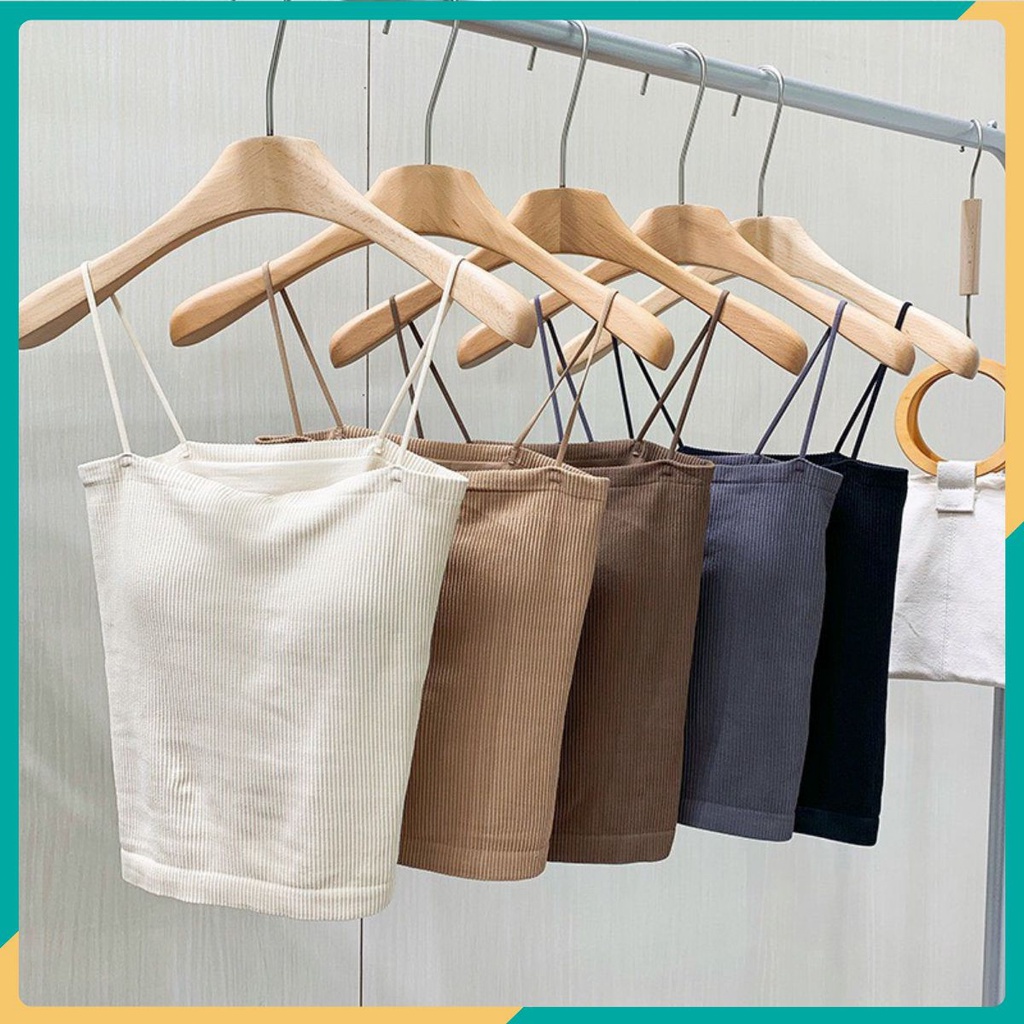Áo 2 dây sợi bún thun gân đẹp cotton nhiều màu, áo croptop ôm mặc trong siêu mát [A2D]
