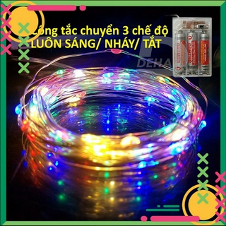 Săn Sale 	Dây đèn nháy led đom đóm trang trí pin 10M/5M nhiều màu cao cấp trang trí tết, phòng nhà cửa