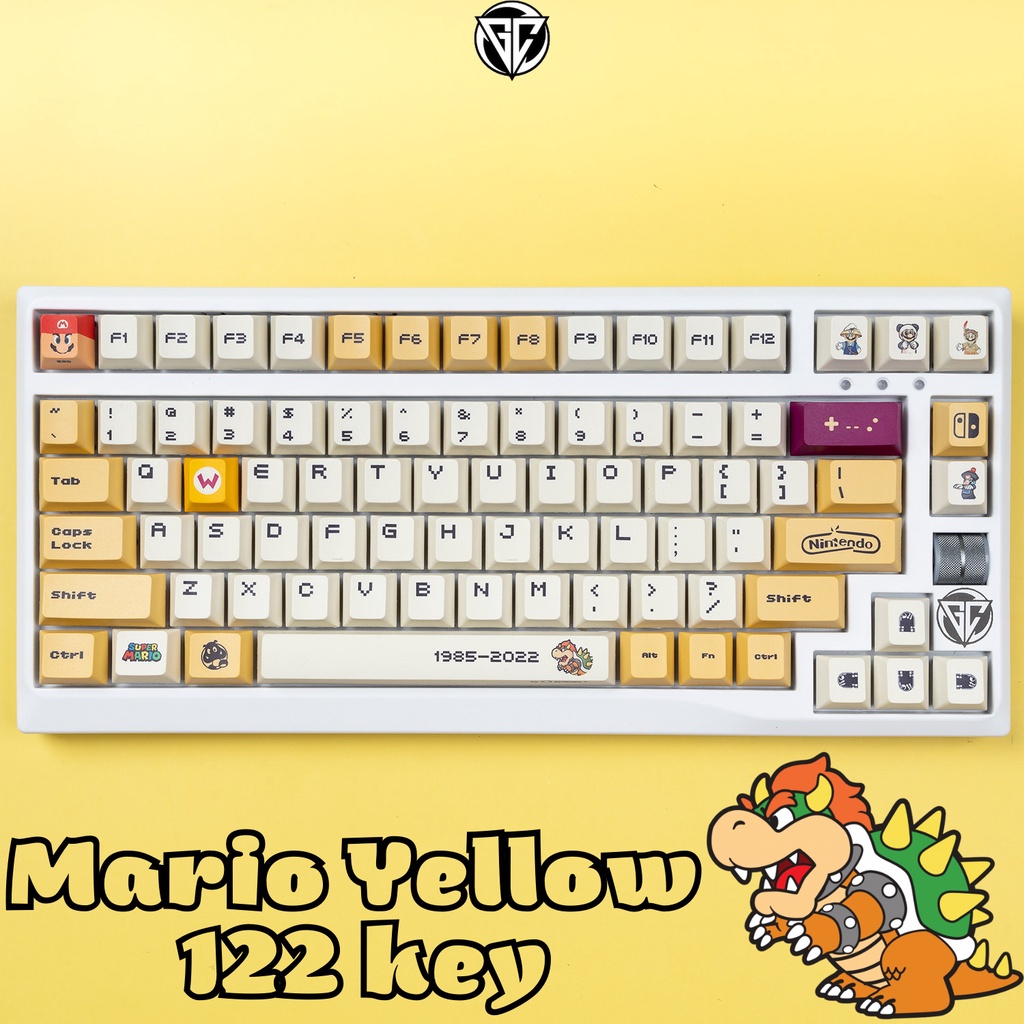 Keycap Mario Vàng 122 nút Nhựa PBT Profile Cherry