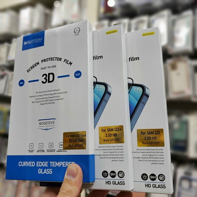 Kính cường lực Kuzoom 9D cho Galaxy  S23, S21 FE, S22 Plus, S22 Ultra, S21/ S21 Plus/ S21 Ultra Full màn hình chính hãng