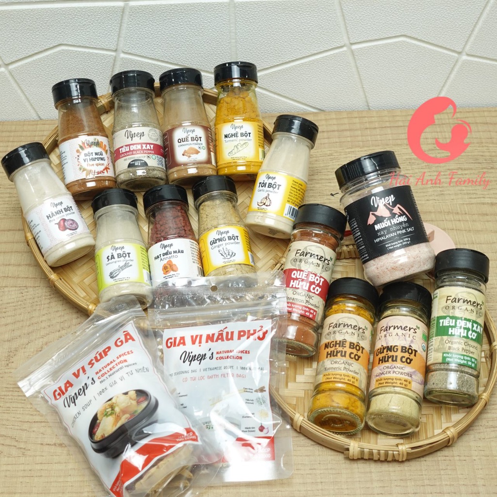 Bột Gia Vị Vipep Nấu Ăn Tồng Hợp Tự Nhiên Cho Gia Đình/Hữu Cơ Cho Bé