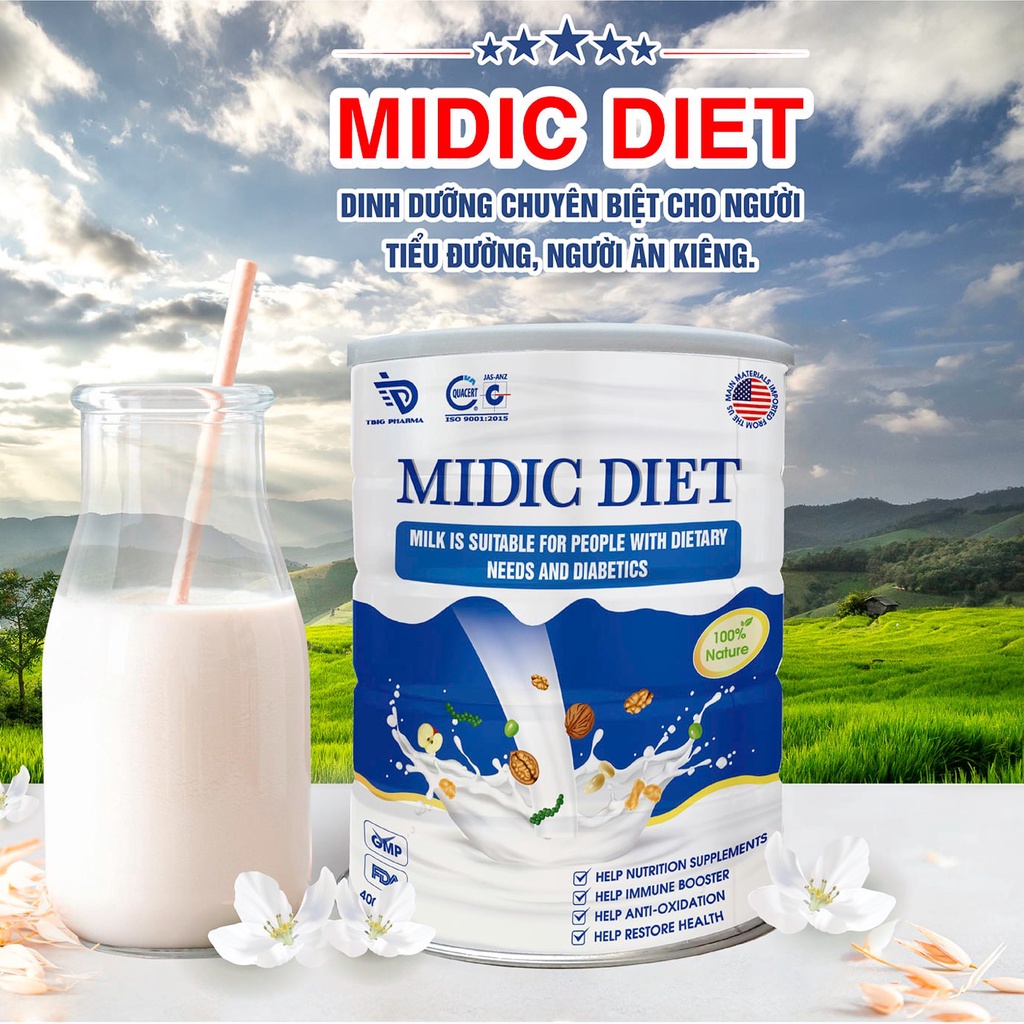 Sữa Tiểu Đường Midic Diet 900g - Sữa Hạt Dành Cho Tiểu Đường