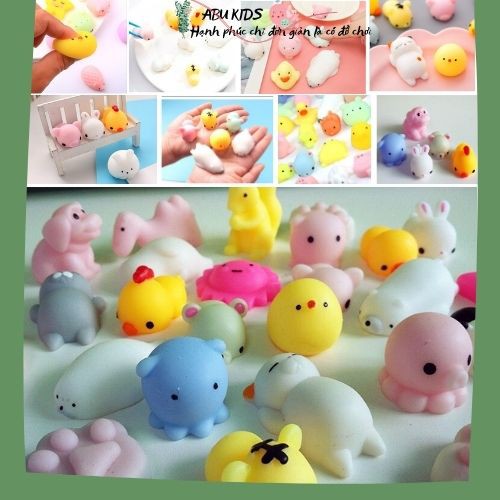 Mochi squishy hình thú 5 con cực dễ thương - Mochi đồ chơi mềm dẻo trang trí và cảm nhận độ dễ thương A378