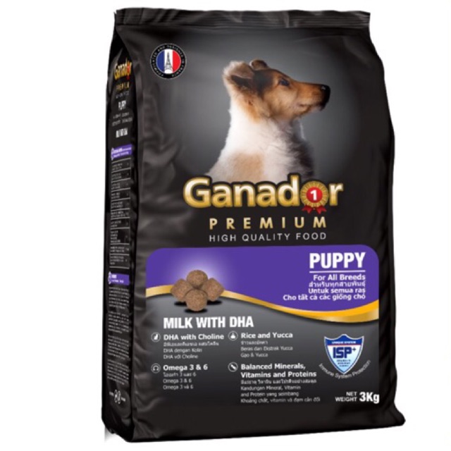 GANADOR PUPPY DHA TÚI: 3KG. THỨC ĂN CHO CHÓ CON.