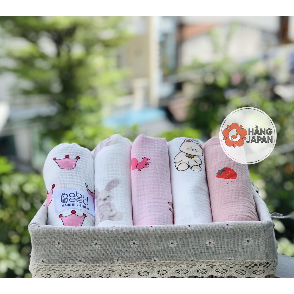 Khăn tắm đa năng Babybee muslim cotton organic siêu thấm, kháng khuẩn an toàn cho bé (Màu ngẫu nhiên)