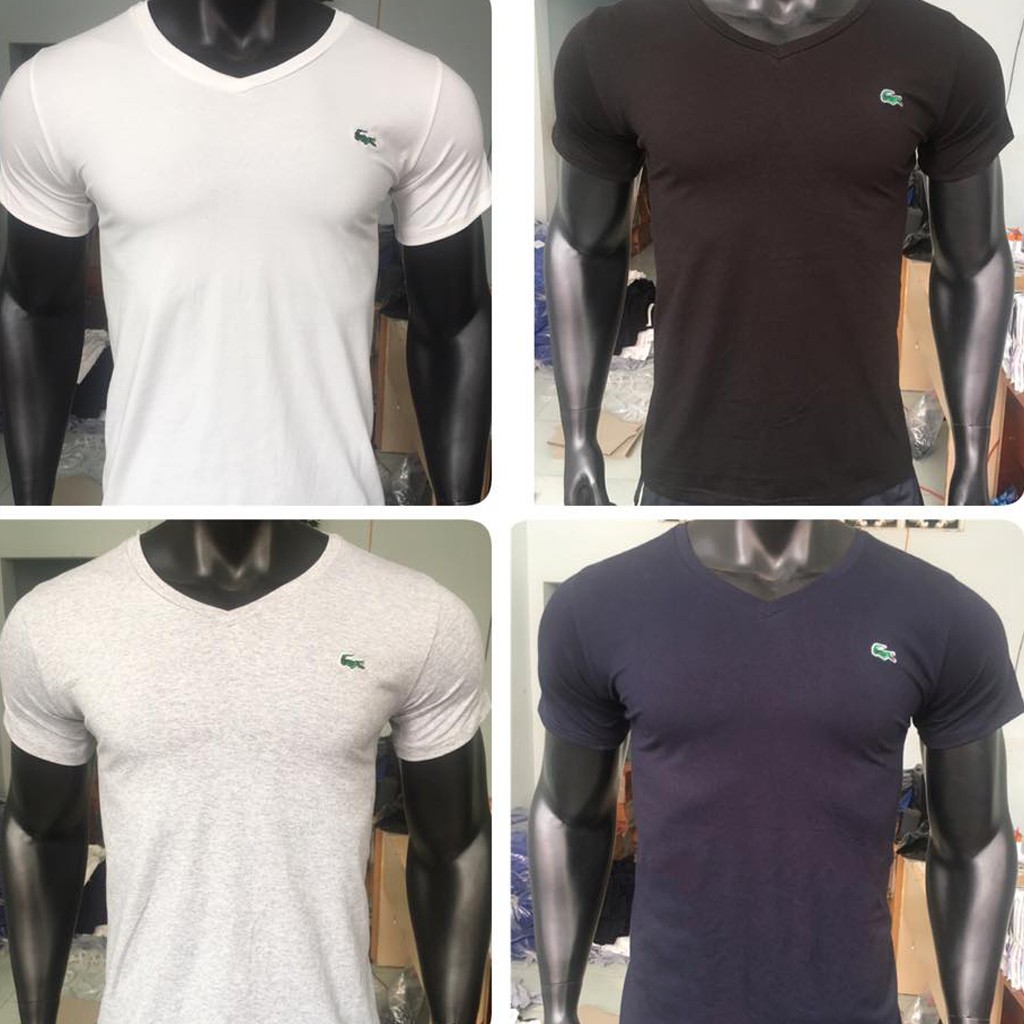 Áo phông cổ tim hiệu Lacoste cao cấp