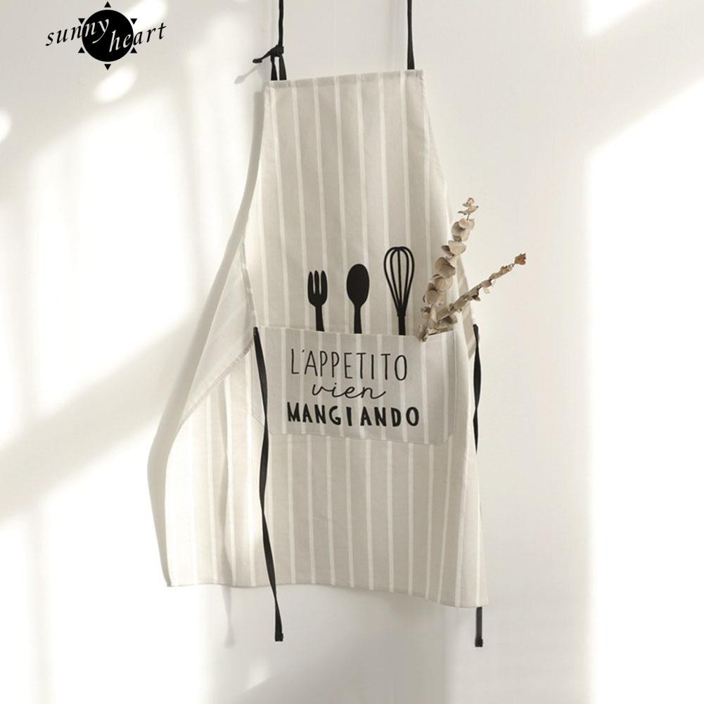 Tạp Dề Nấu Ăn In Chữ Chất Liệu Cotton Chống Bẩn