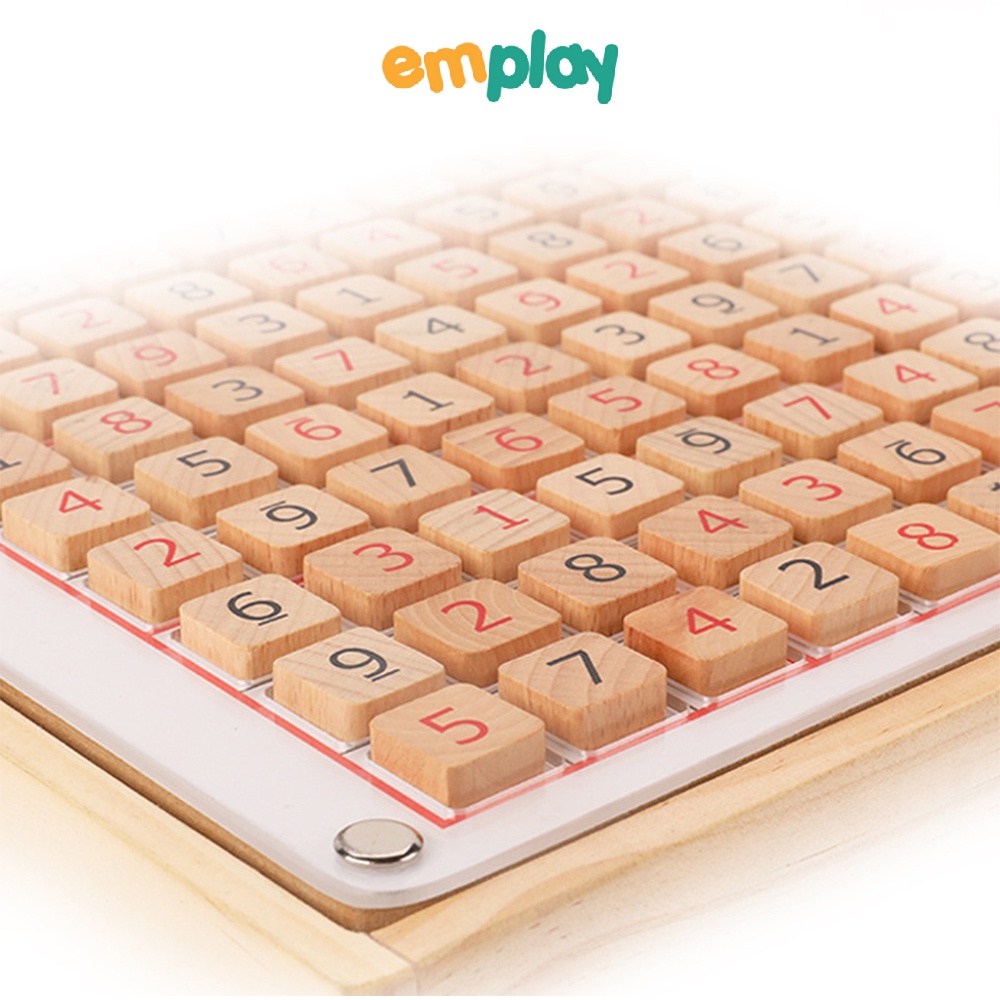 Đồ chơi trí tuệ Sudoku Emplay bằng gỗ bền đẹp an toàn câu đố sắp xếp số dựa trên logic theo tổ hợp cho trẻ từ 3 tuổi