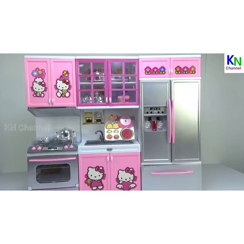 ĐỒ CHƠI NHÀ BẾP HELLO KITTY 3 NGĂN - NO.26210 , CÓ PIN ĐÈN (mẫu mới 2018)( kèm ảnh thật và clip )!!!!